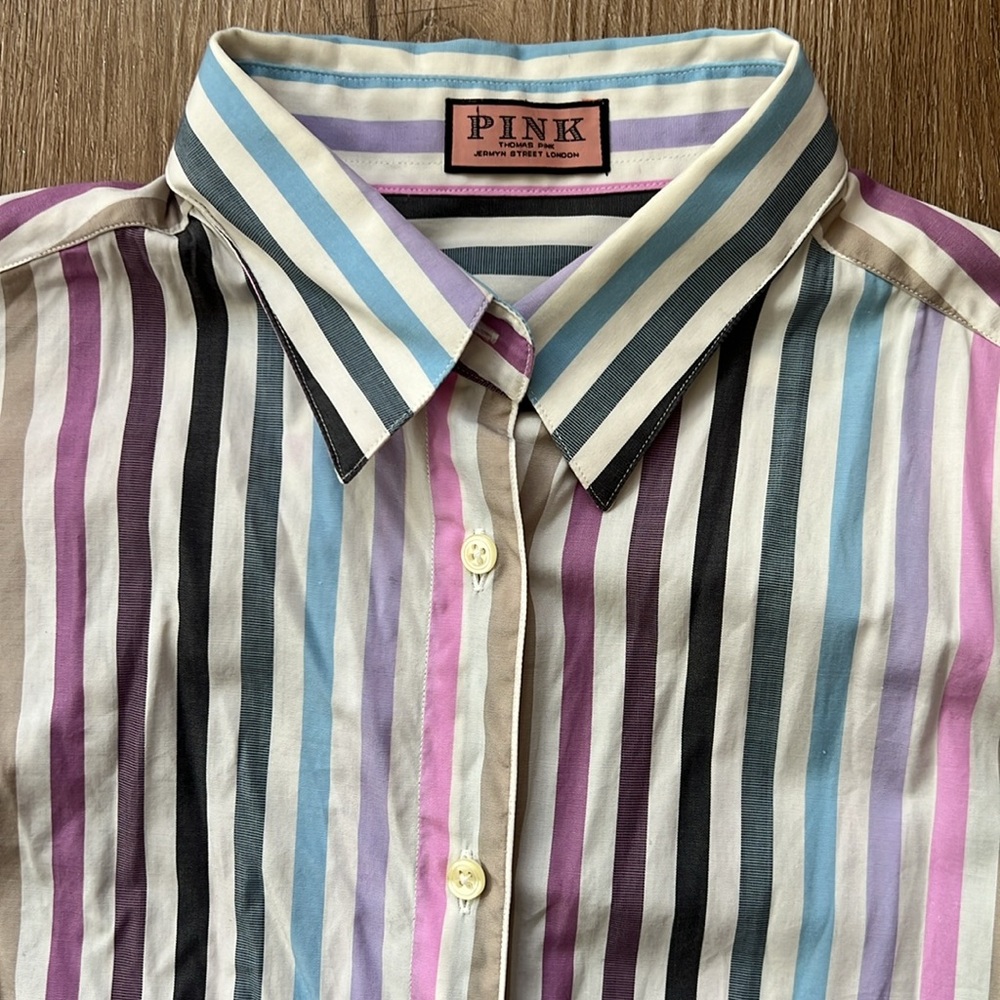Thomas Pink Women’s Long Sleeve Striped Multicolor Button Down Top Size: 8 - Picture 3 of 17